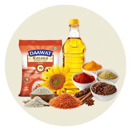 Rice, Lentils, Oils & Masala