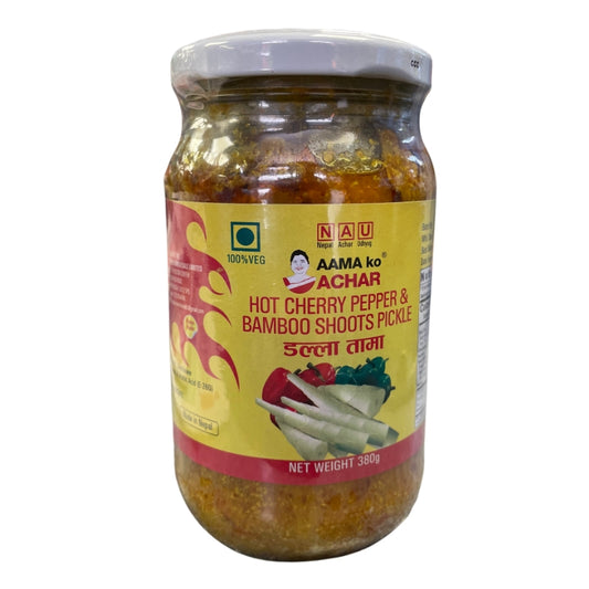 Hot Cherry Pepper & Bamboo Shoots Pickle - Aama Ko Achar 380g