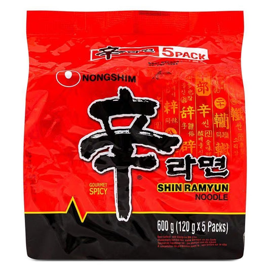 Nongshim Shin Ramyun - 600g (5 Packs x 120 gm)