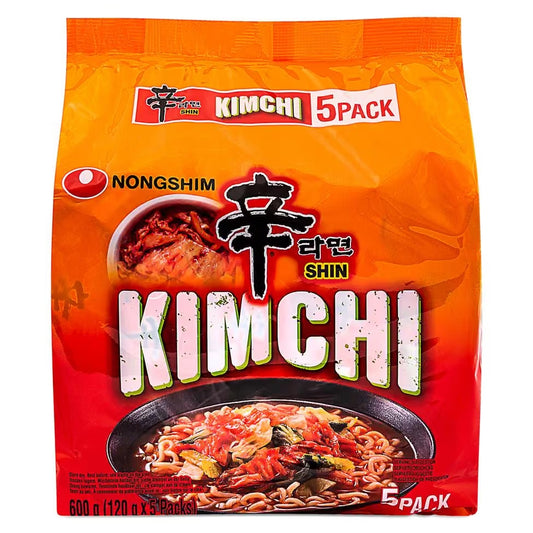 Nongshim Shin Kimchi Ramyun Noodle Multipack 600g (120g x 5 Packs)
